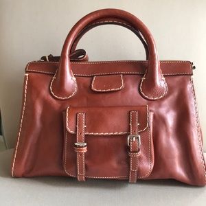 Chloe Leather Edith Satchel; Sepia Brown